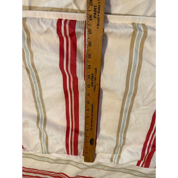 Pottery Barn Striped Duvet Cover Set F/Q  Cotton Tie back Coastal cottage heavy - Picture 13 of 14